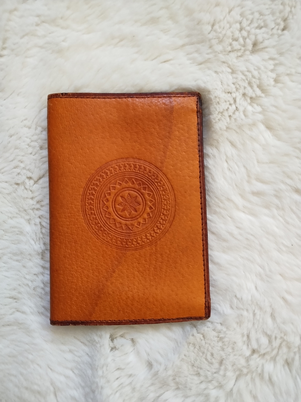 Men's Leather Passport Wallet - Tan Travel Organizer